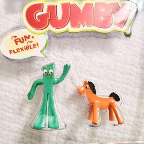 World's Smallest Gumby and Pokey Sealed 2 Figures Miniature Poseable New! - Picture 2 of 5